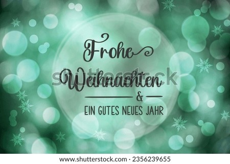 Words Frohe Weihnachten, Means Merry Christmas, Turquoise Christmas Background