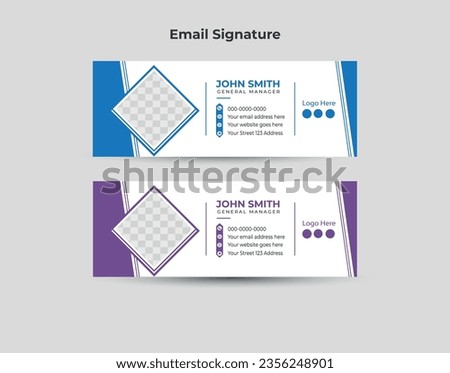 Abstract Colorful Email Signatures Template Vector Design. Professional Email Signature corporate email signature template
