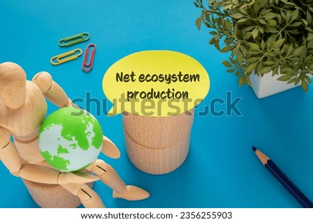 There is speech bubble with the word Net ecosystem production. It is as an eye-catching image.