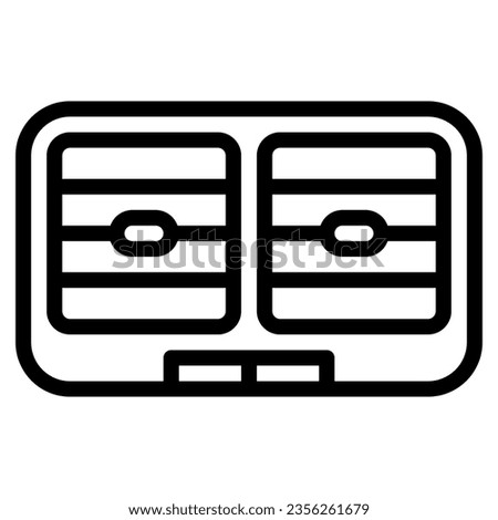 Air conditioner. Vector line icon of a car or automobile, symbolizing a machine for driving. It is presented in a line style, suitable for mobile concepts and web design