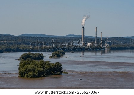 Brunner Island Steam Electric Plant on the Susquehanna River, Pennsylvania USA Royalty-Free Stock Photo #2356270367