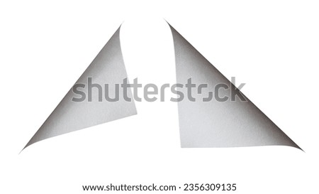 Curled corner of a white paper on white background with clipping path Royalty-Free Stock Photo #2356309135