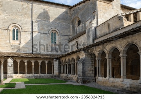 Saint Emilion unesco Monolithic Church Priory Convent interior view in france Royalty-Free Stock Photo #2356324915