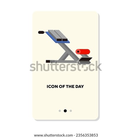 Muscle training flat vector icon. Sports equipment for exercises on press and muscles of legs isolated vector sign. Sport and bodybuilding concept. Vector illustration symbol element