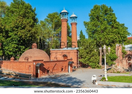 Shah Abbas old mosque in Ganja city built in 1601. Located in Azerbaijan Royalty-Free Stock Photo #2356360443
