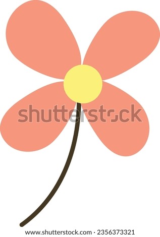 Vector illustration of a lovely simple wild red flower.