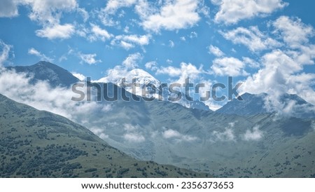 Landscapes of the Caucasian mountains from the headwaters of the Dzheyrakh gorge
