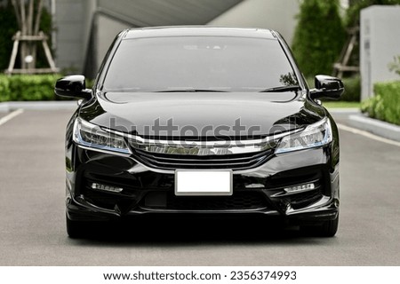 car front view See clearly, double headlights, hood. Royalty-Free Stock Photo #2356374993