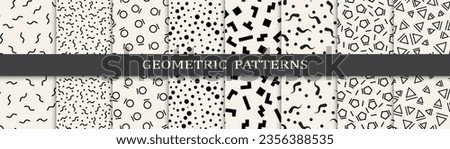 Memphis style seamless patterns vector set. Vintage graphic design memphis pattern. Seamless memphis style background pattern.