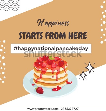 National Pancake Day Sign and Badge Vector Illustration. It can be used for Design Vector