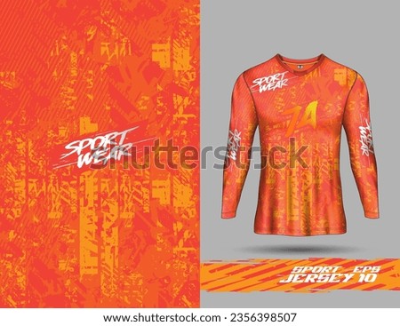 Long sleeve t shirt template for extreme sports background racing jersey design, soccer jersey Royalty-Free Stock Photo #2356398507