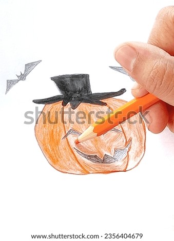 Paint orange on the pumpkin picture.