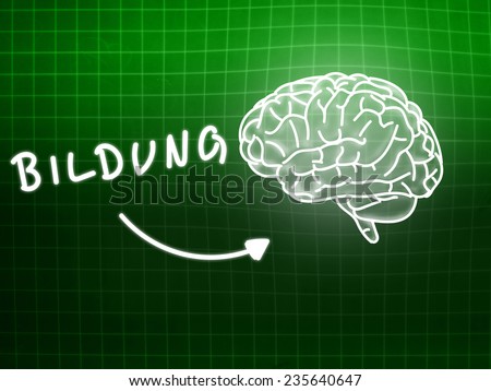 Bildung brain background knowledge science blackboard green light