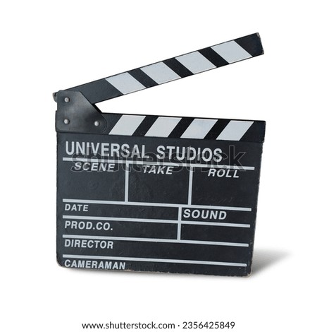The Old film clapboard is a production slate made production tool that’s especially useful in sync sound productions–whether video, film, or dual-system DSLR–the slate isolated on white clipping path.