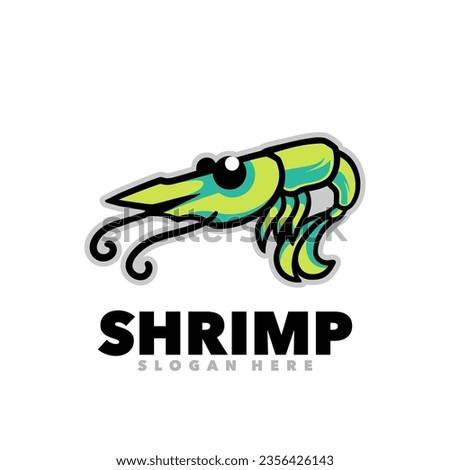 Cute shrimp little mascot logo