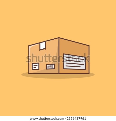 Cardboard delivery package vector illustration.