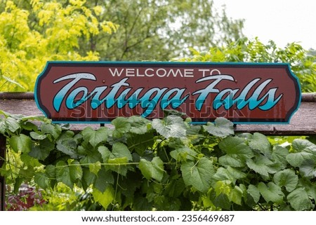 Welcome sign Tortuga falls Rapid city South Dakota 