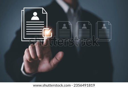 personnel selection from the resume or outstanding performance from the application Hiring personnel with experience in teamwork Royalty-Free Stock Photo #2356491819