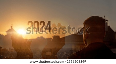 The concept of the advent of a promising new year 2024 for business. Royalty-Free Stock Photo #2356503349