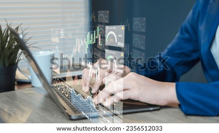 data graph analysis, financial charts, and strategic investment, achieved growth. management and marketing statistics, AI-driven insights keeps us at the forefront of the corporate world. Royalty-Free Stock Photo #2356512033