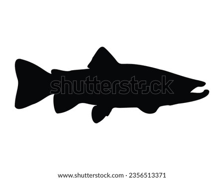 Fish silhouette vector art white background