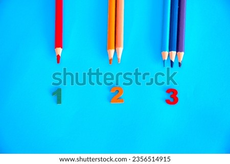 School resources with pencils and numbers