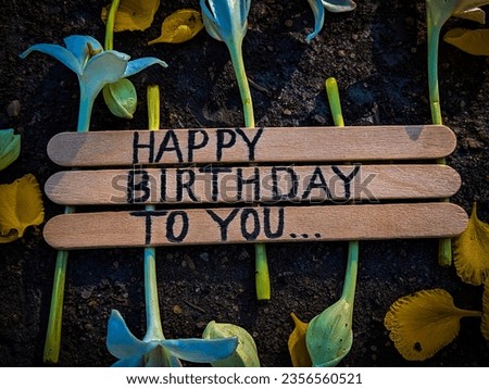 A beautiful creation made with three sticks in the way of birthday wishes. Happy birthday to you‌ image 