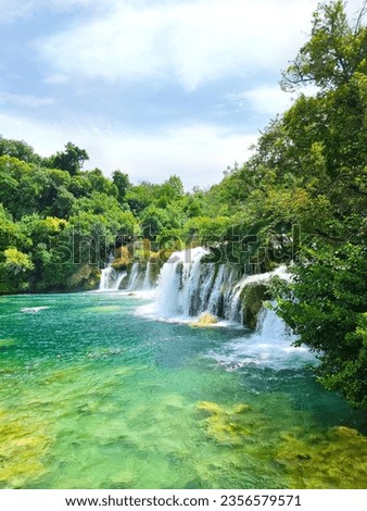 Gorgeous summer view of Krka National Park, Roski Slap location, Croatia, Europe. Beautiful world of Mediterranean countries. Traveling concept background.