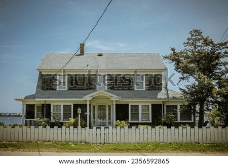 Luxurious home in summer on the island of Martha's Vineyard Royalty-Free Stock Photo #2356592865