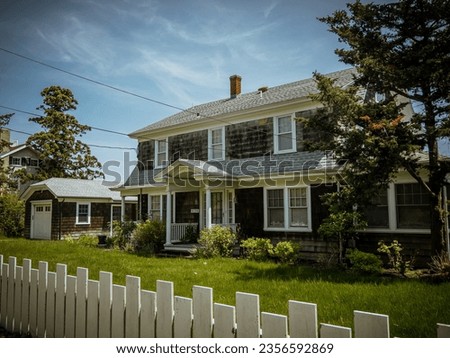 Luxurious home in summer on the island of Martha's Vineyard Royalty-Free Stock Photo #2356592869