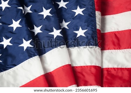 Waved flag of United States of America background