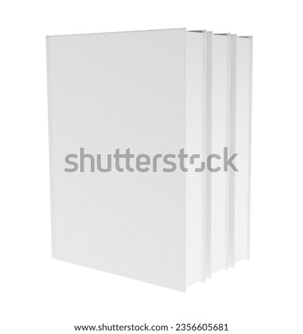 Three books mockup with blank cover isolated on a white background. Royalty-Free Stock Photo #2356605681