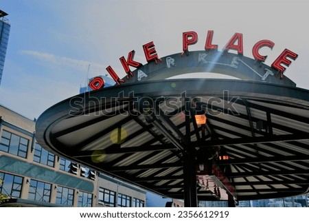 Pike Place Outdoor Sign Seattle Royalty-Free Stock Photo #2356612919