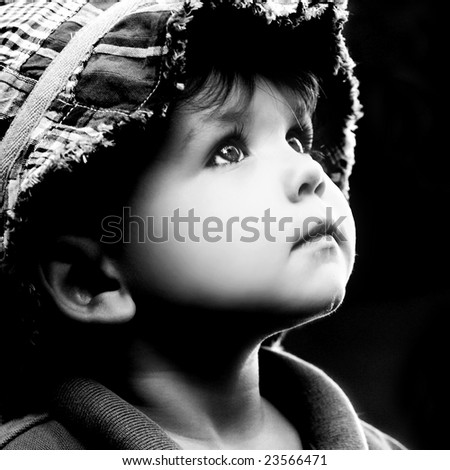 young boy looking up Royalty-Free Stock Photo #23566471