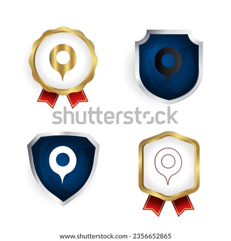 Abstract Map Pointer Badge and Label Collection, can be used for business designs, presentation designs or any suitable designs.