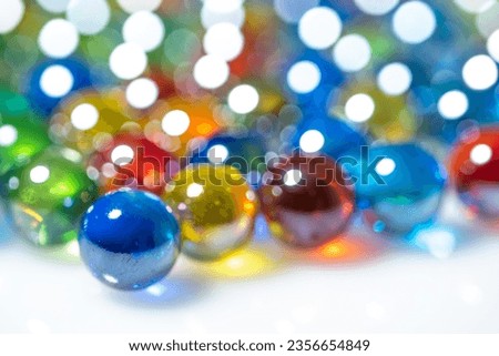 Colorful marbles close up shot