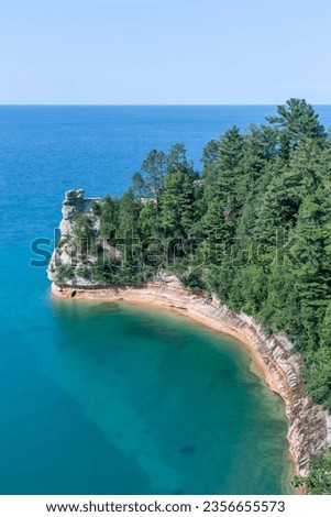 Turquoise waters surround Miners Castle at Pictured Rocks National Lakeshore