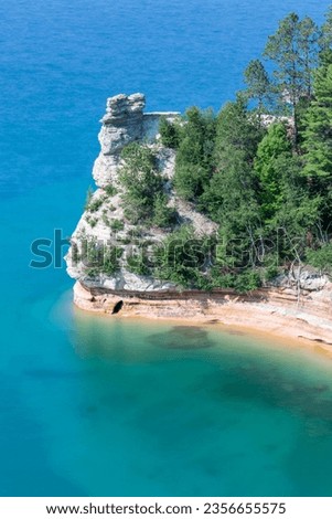 Turquoise waters surround Miners Castle at Pictured Rocks National Lakeshore
