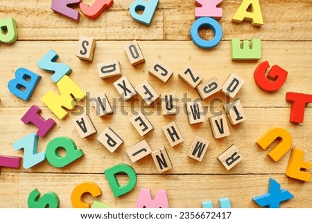 A studio photo of letters of the alphabet