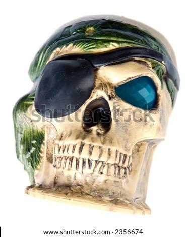 a photo of a pirate head a over white background