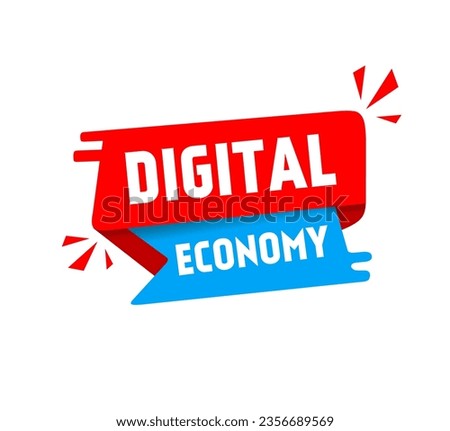Digital economy banner label icon. financial technology concept. Vector illustration.
