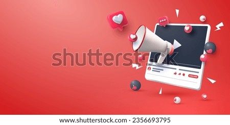 Video channel content social media marketing banner background  Royalty-Free Stock Photo #2356693795