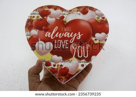 Image of gift box with cute love heart