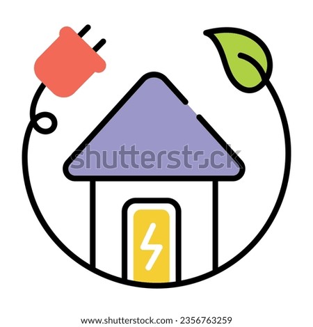 Drawing style icon of home electricity