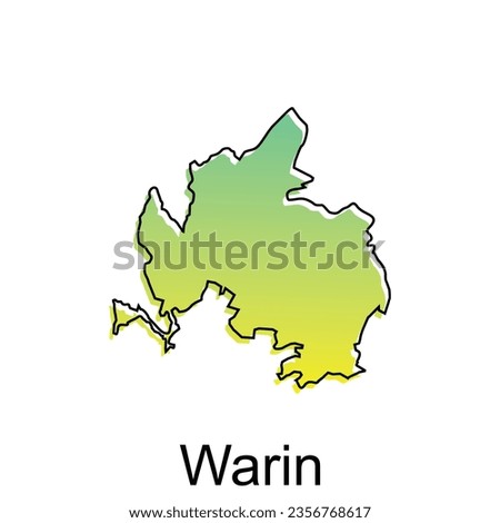 Map City of Warin, World Map International vector template with outline illustration design