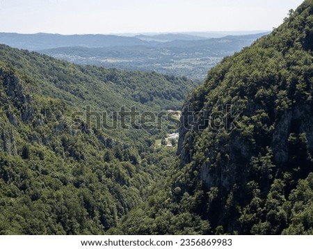 View of the Oltet gorge from Outlaw Surah, Baia de Fier, Gorj, Romania Royalty-Free Stock Photo #2356869983