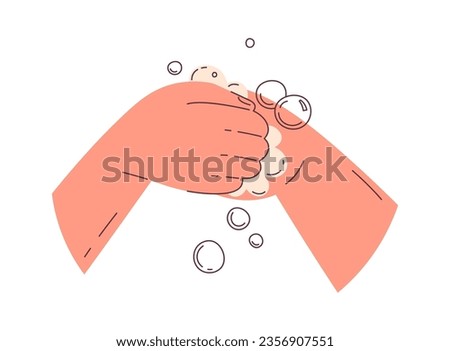 Washing Hands With Soap Vector Illustration