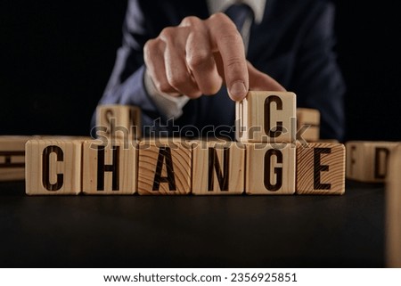 Changing word Change to Chance on wooden blocks concept for optimistic, opportunity and career growth
