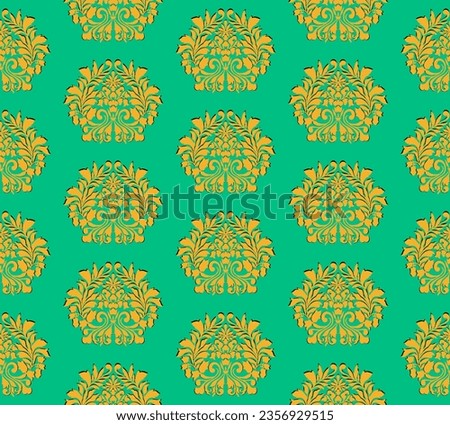 Beautiful Ethnic Geometrical and Paisley Floral Style Borders with Seamless Pattern