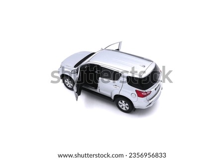 isolated simple and  metallic suv car on white background that easily removable.